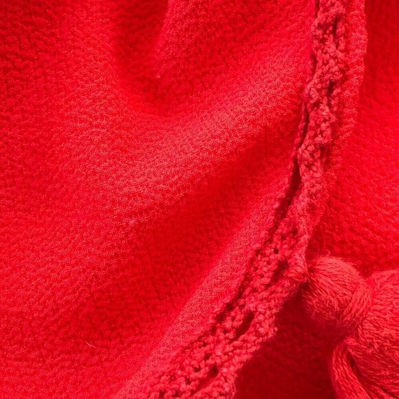 Show Me Your MuMu Red W/Tassels Faux Wrap Skirt/Coverup Medium - Picture 6 of 11